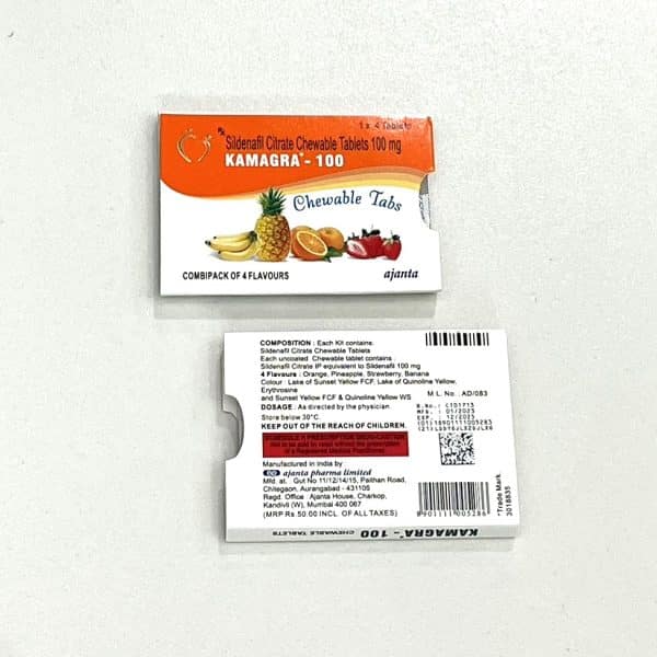 Kamagra Chewable Tablets ชนิดเคี้ยวรสผลไม้ 1*4 เม็ด - Image 2